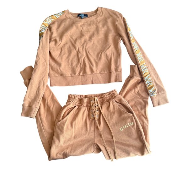 Young & Reckless Pants - Young & Reckless Womens Small Tan 2-Piece Loungewear Set Size S
